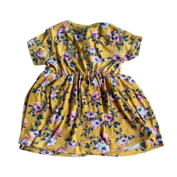 Girls Sz 18 Months Yellow Floral Dress & Bloomers 2 Pc Set LITTLE LASS - Picture 4 of 8